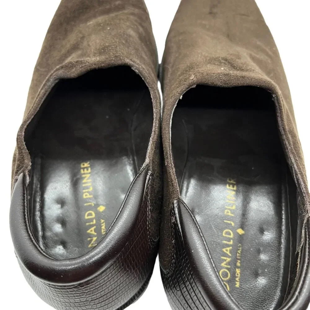 Donald J Pliner Lamb Suede Loafers Rex Men's Classic Slip On Brown Size 9.5